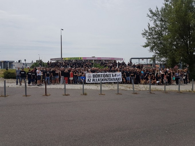 Rengeteg futballszurkoló tüntetett az állatkínzás ellen - képek