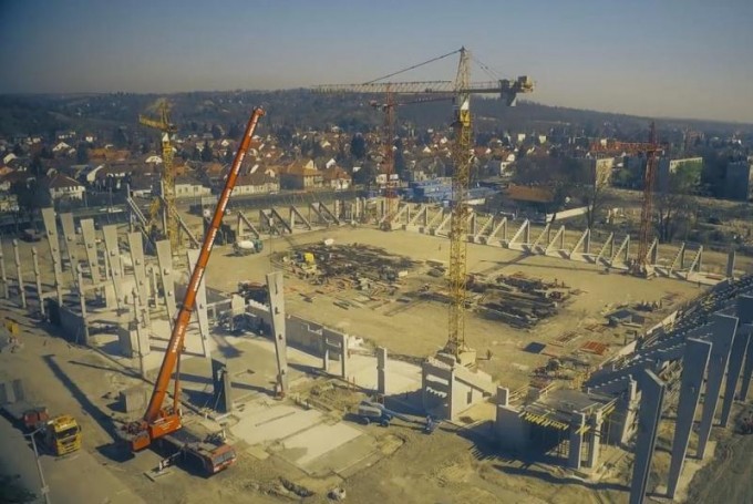 Lélegzetelállító drónfelvételek az épülő DVTK stadionról