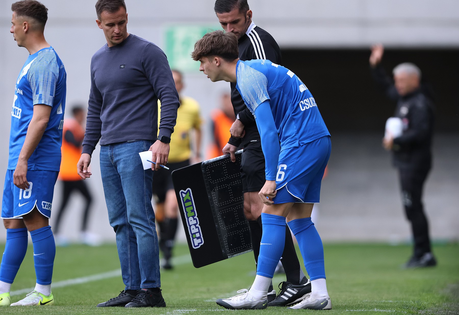 Csucsánszky Zoltán bemutatkozása az NB I-ben az MTK-Újpest meccsen